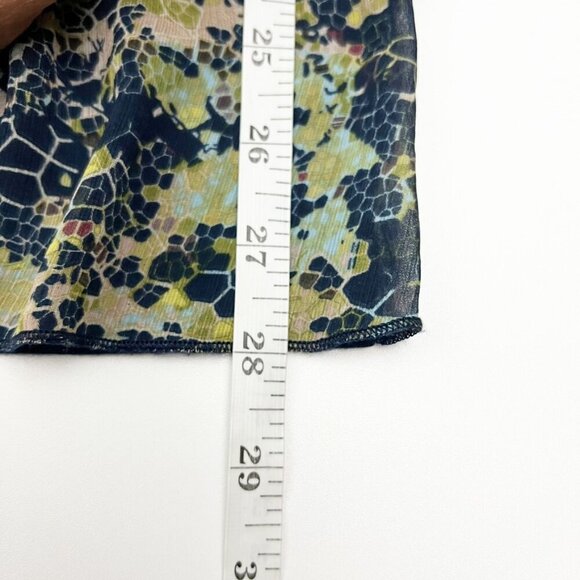 Eyeshadow Ruffled Tiered Floral Print Camisole Tank Top. Blue/Green. Size M - Picture 9 of 11